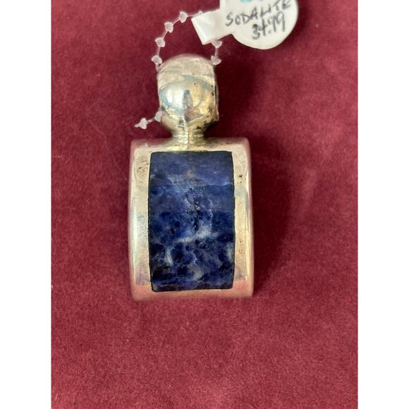 ATI Mexico Sterling Silver Sodalite Domed Square Pendant #63603 - Picture 1 of 6